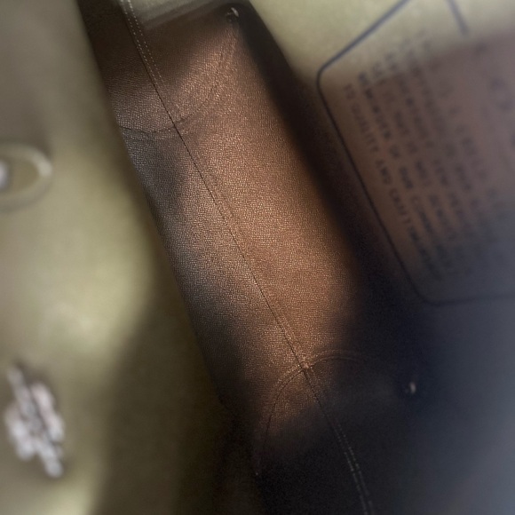 Coach City Tote Banana leaves Print Reversible green Pouch Rare - Picture 3 of 8